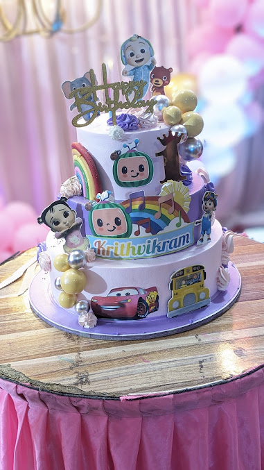 Three-tier character cake from Gravity Cakes